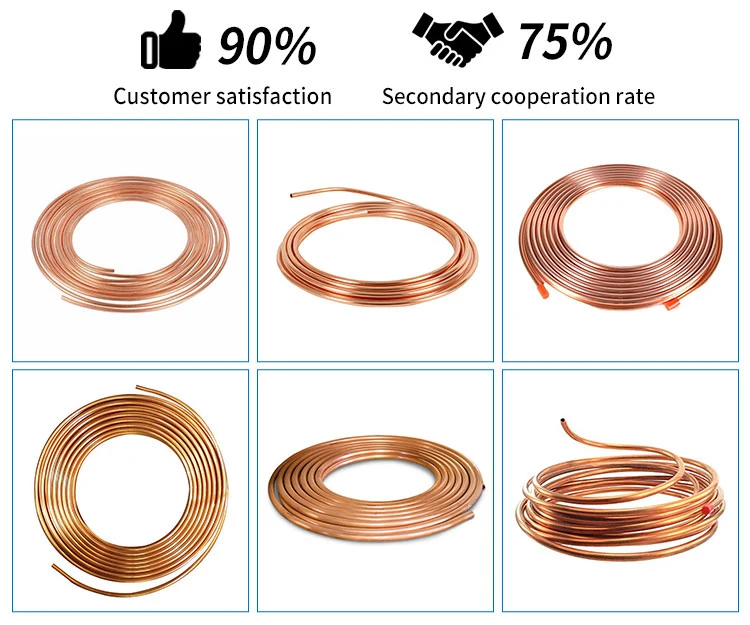 C10100 C11000 C12200 Refrigeration Copper Tube Copper Pipes Air Conditioner Copper Tubing Coil